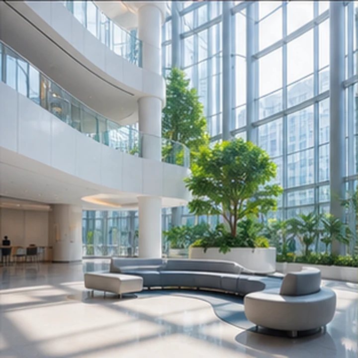 Sunlit Glass Atrium