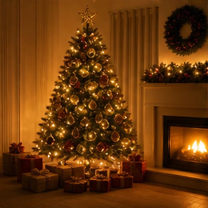 Warm Christmas Tree Interior