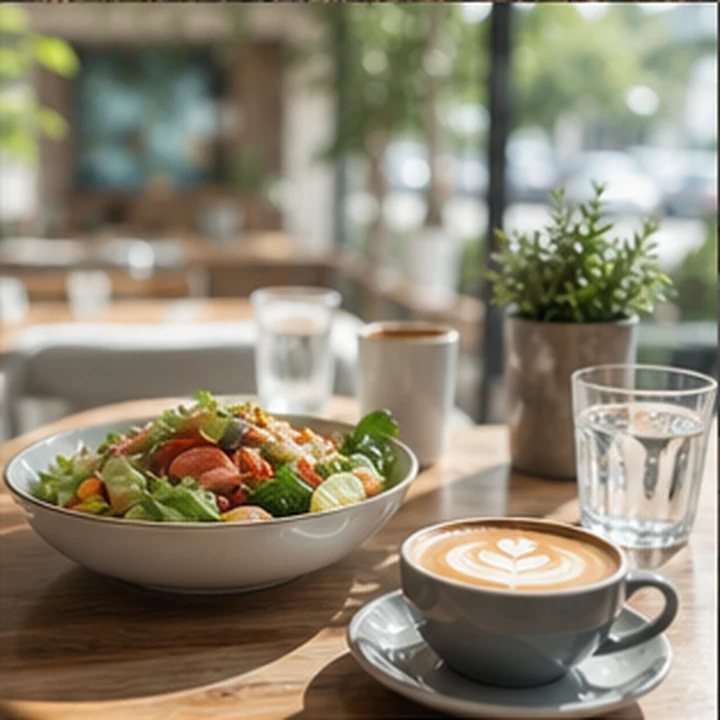 Cafe Salad and Coffee Table