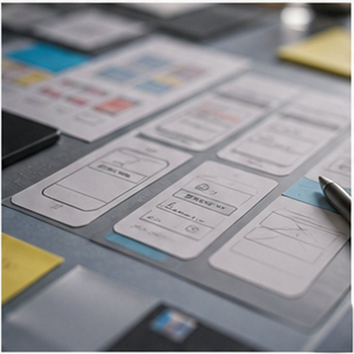App Design Wireframe Blurred