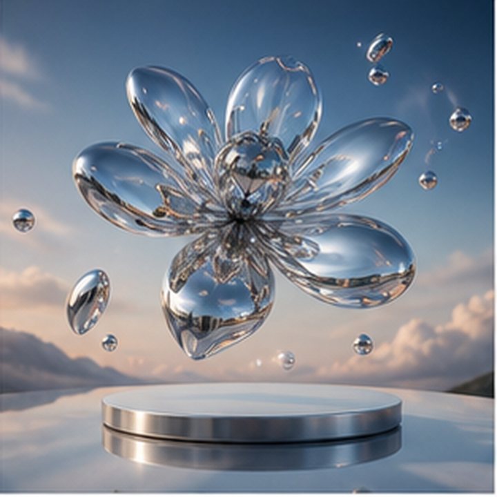 Floating Chrome Flower
