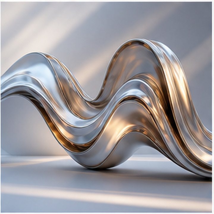 Metallic Wave Sculpture