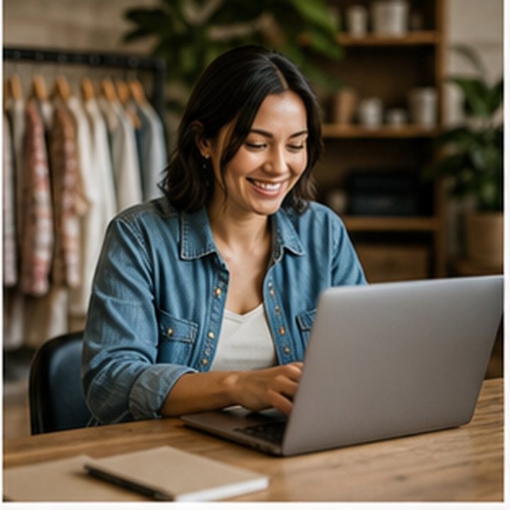 Online Store Owner Laptop