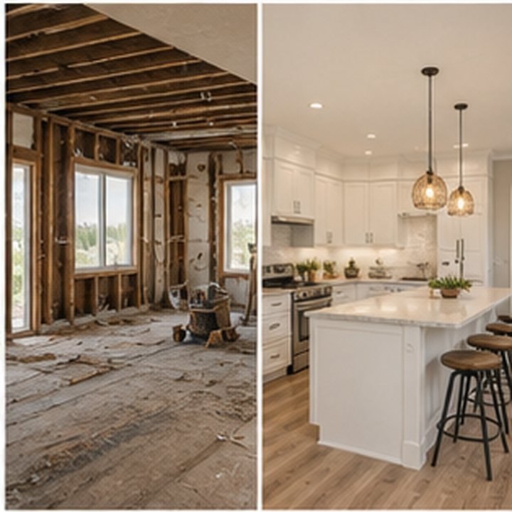 Renovation Before After Concept
