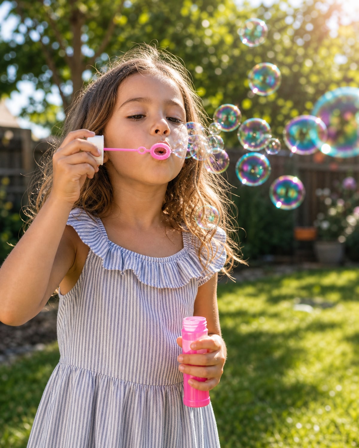 Child Blowing Bubbles