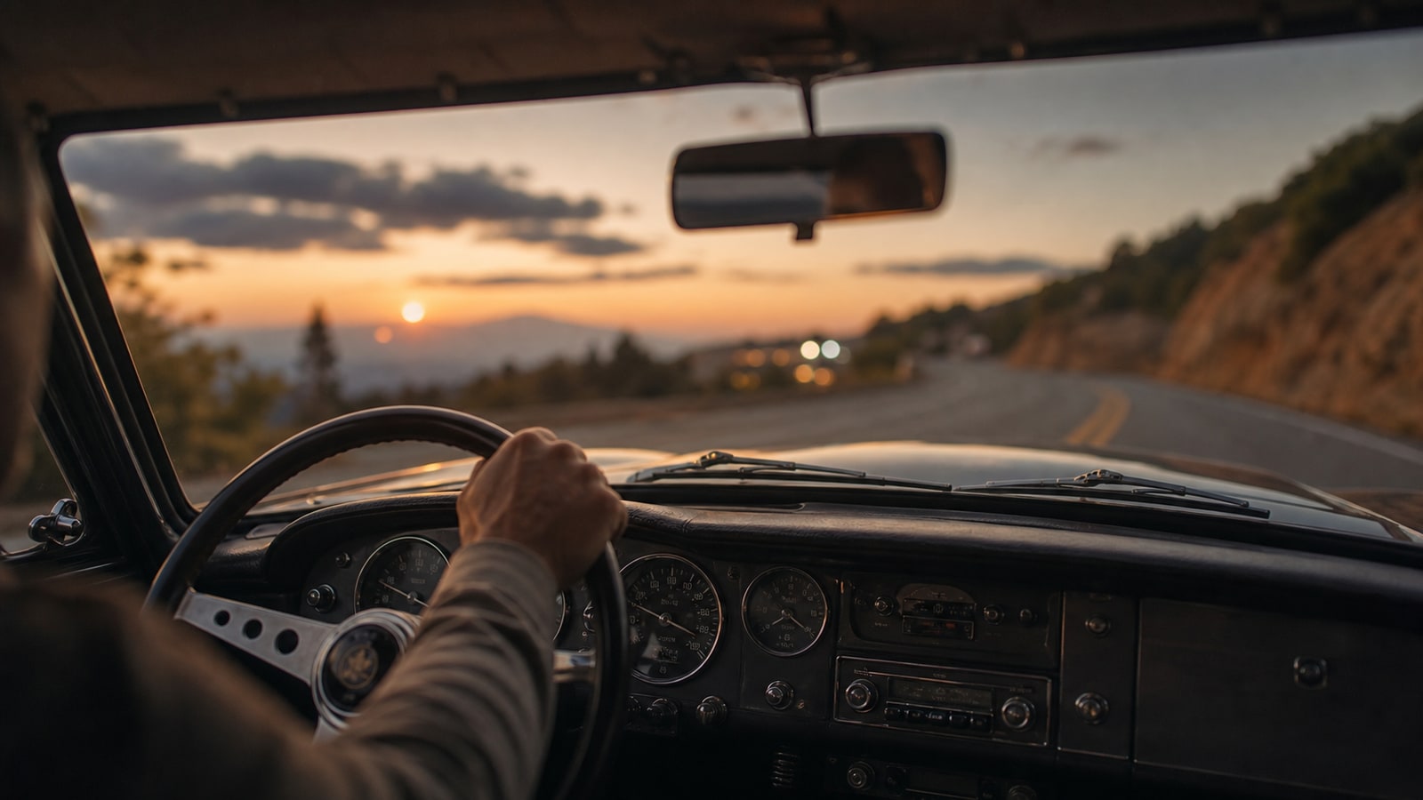Classic Car Dusk Dashboard