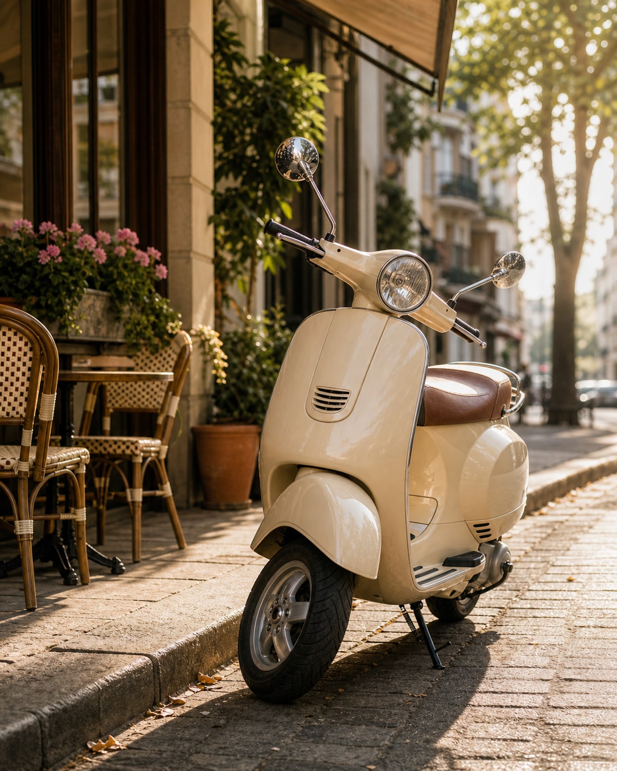 Cream Scooter Curb