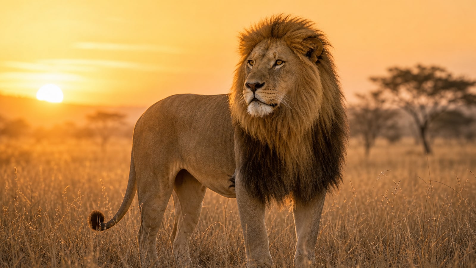 Lion Savanna Sunrise