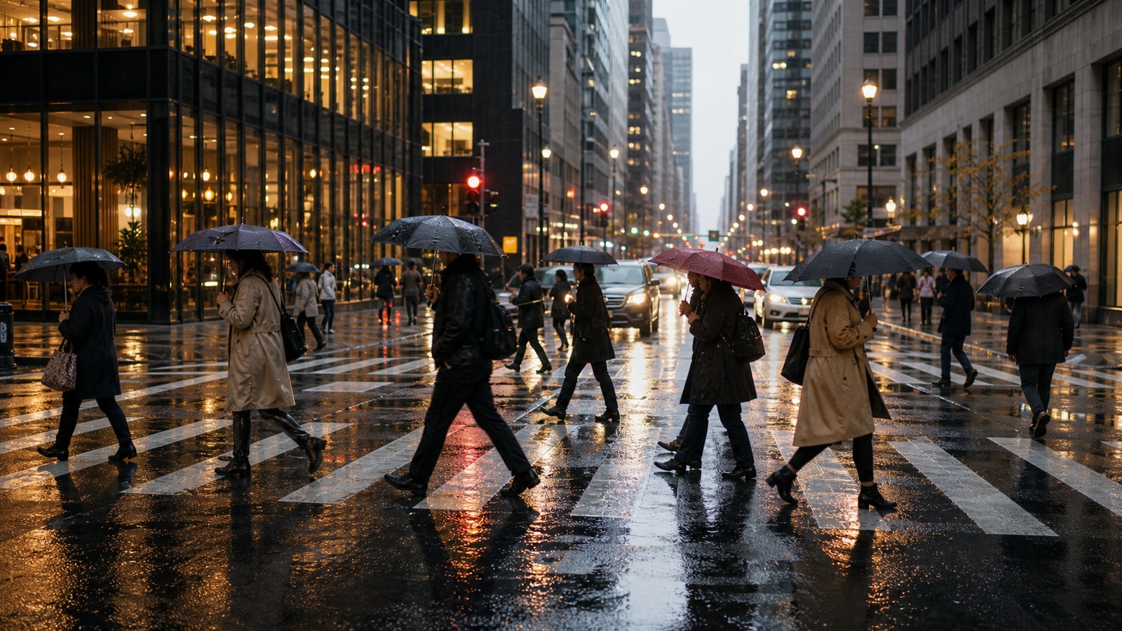 Rainy City Crosswalk