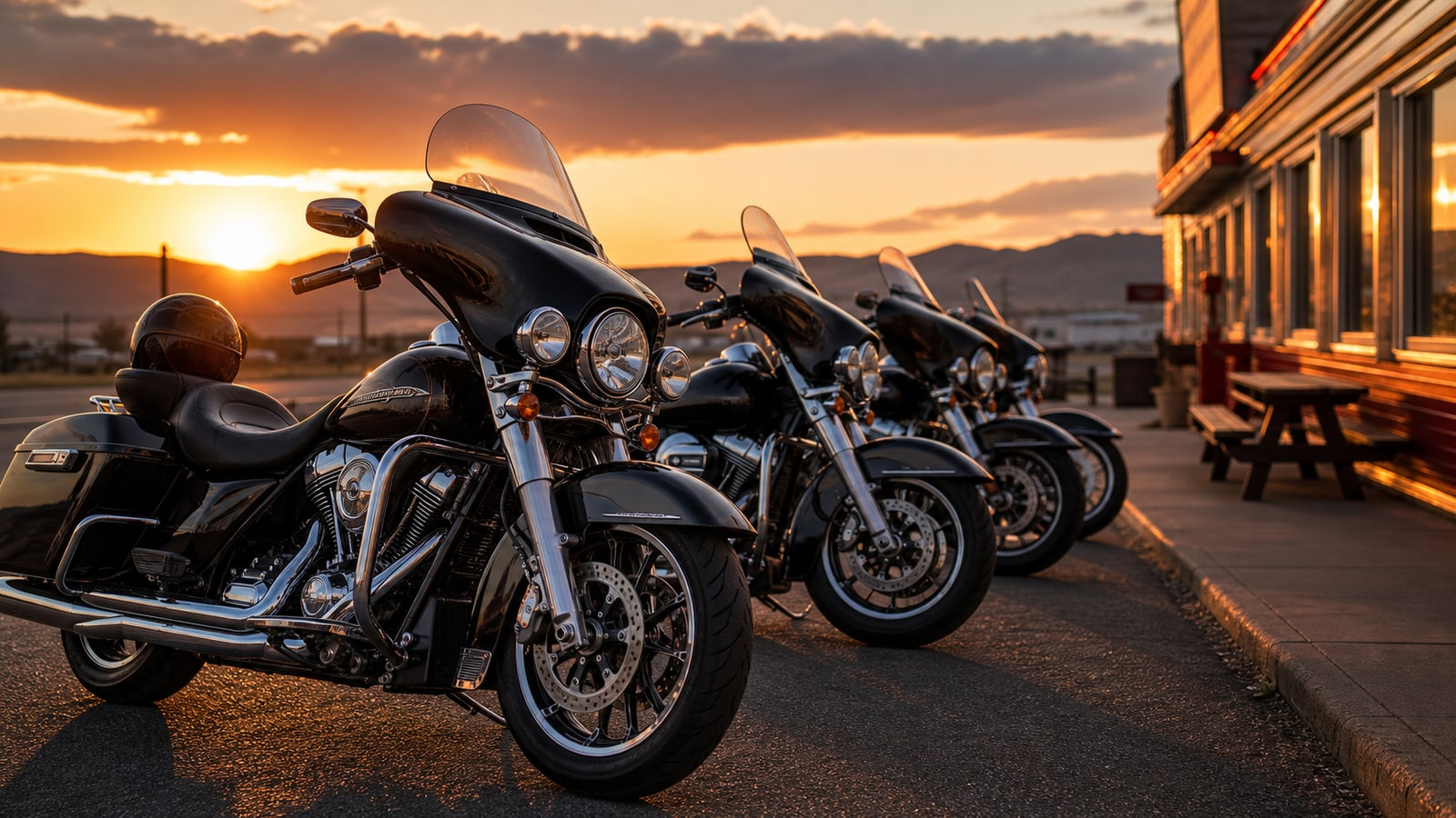 Roadside Motorcycle Row