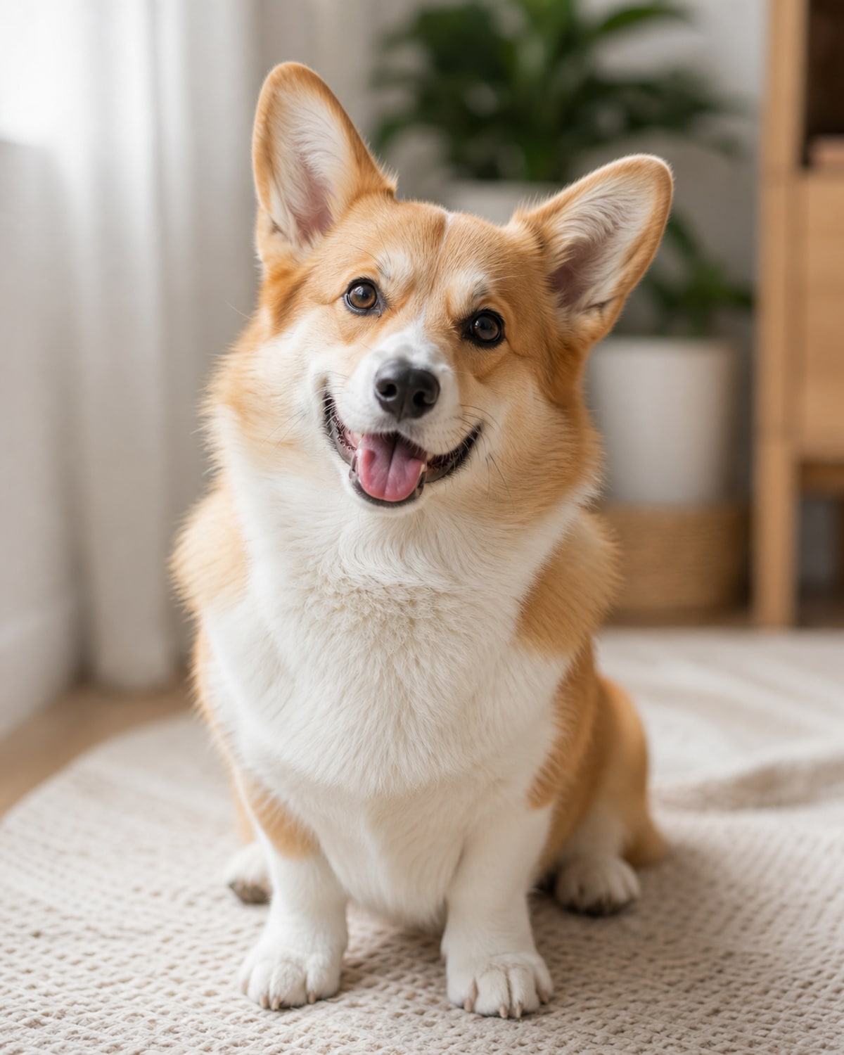 Sunlit Corgi Window