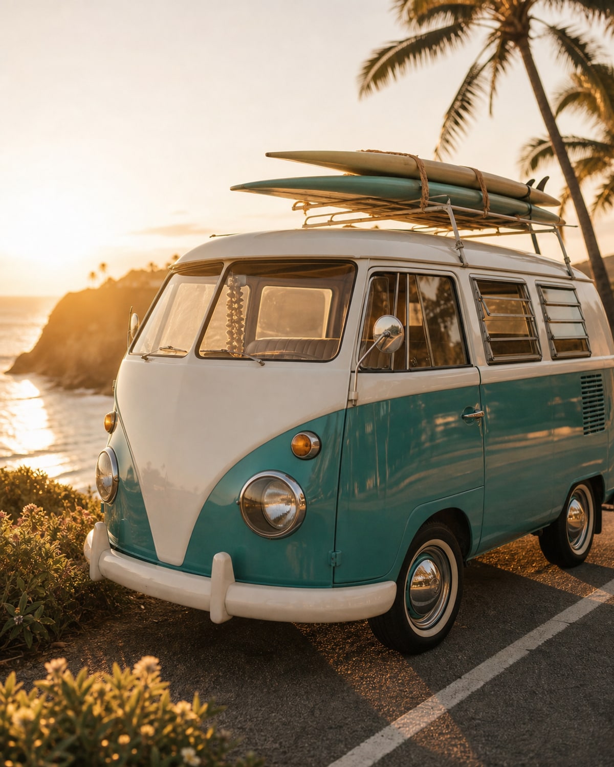 Vintage Beach Camper Van