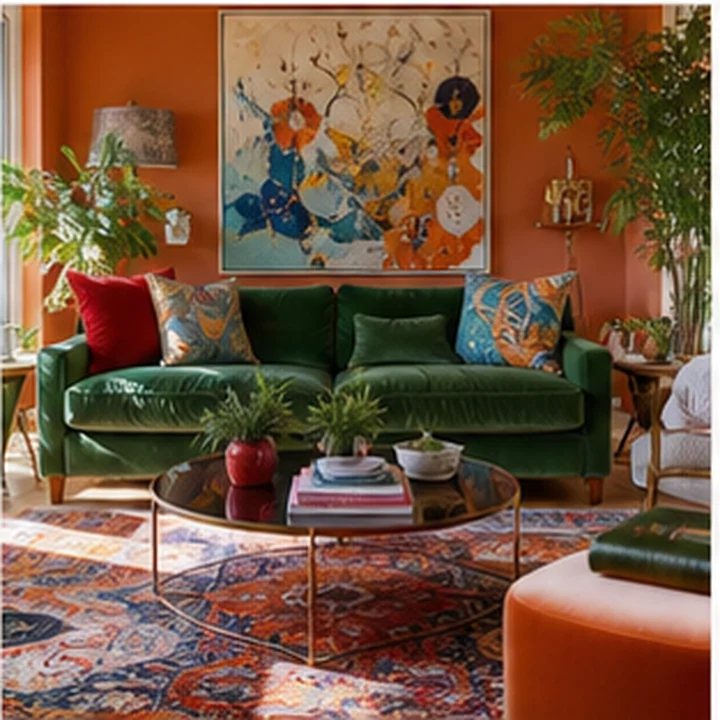 Colorful Maximalist Living Room