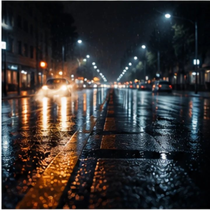 Road Night Rain