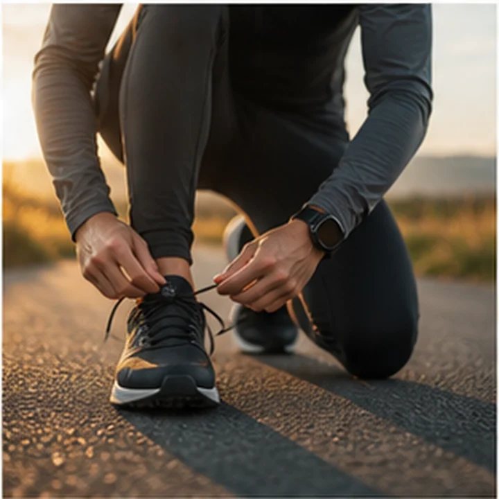 Runner Tying Shoes