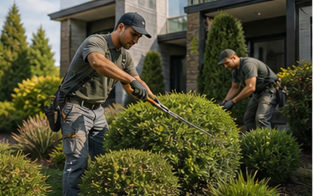 Landscaping Crew Yard Trimming