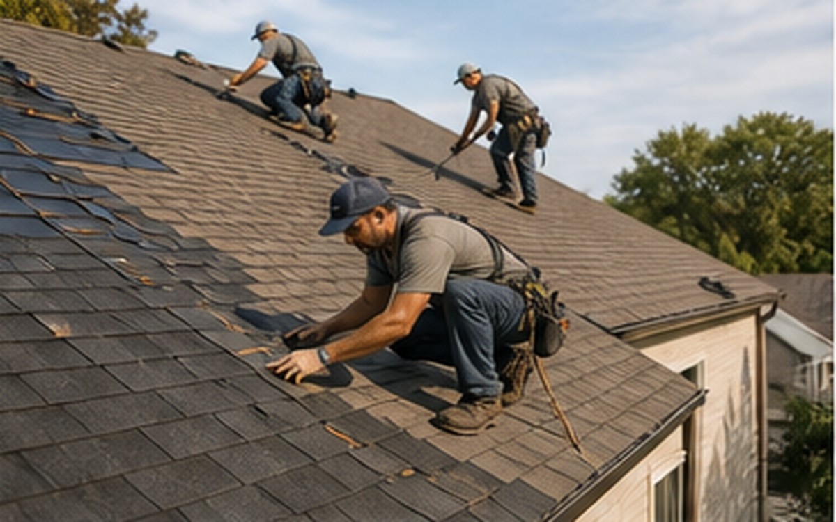 Roofing Crew Shingle Repair