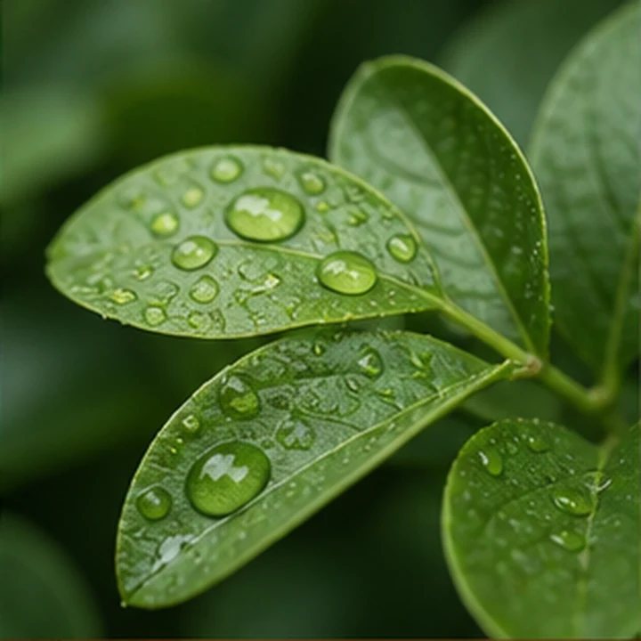 Dewy Green Leaf Macro
