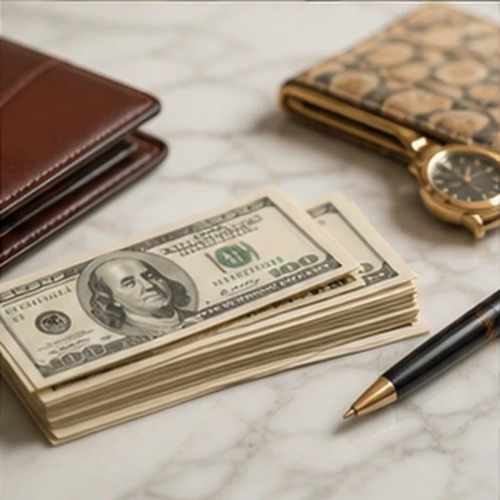 Cash and Wallet Finance Flat Lay