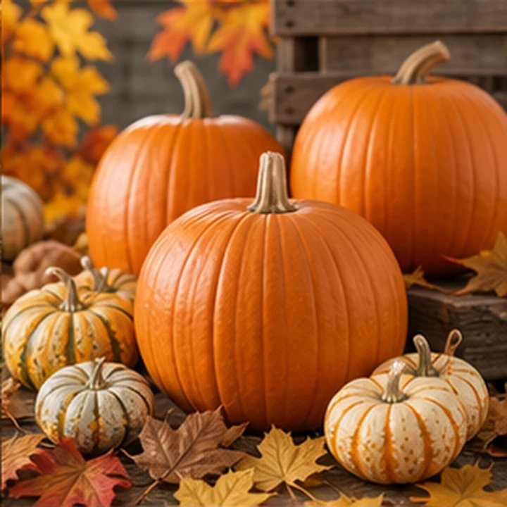 Autumn Pumpkins Still Life
