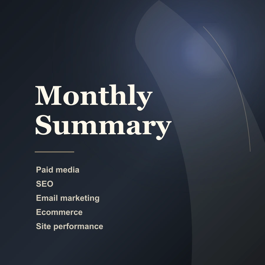 Monthly summary template: Give clients a readable monthly or quarterly summary: what happened, why it matters, and what happens next.