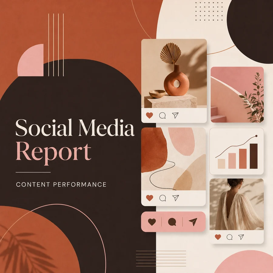Social media report template: Show which posts created attention, which ones created action, and what the next content batch should repeat.