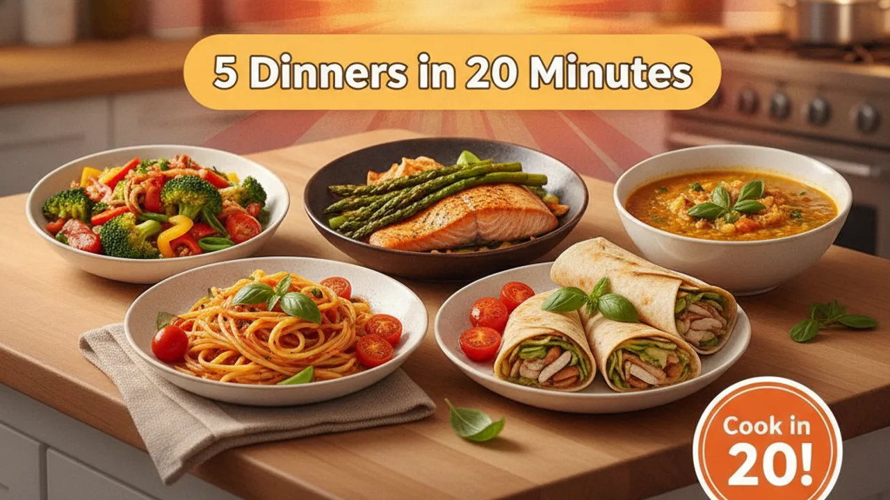 Generated thumbnail example: 5 Dinners in 20 Minutes